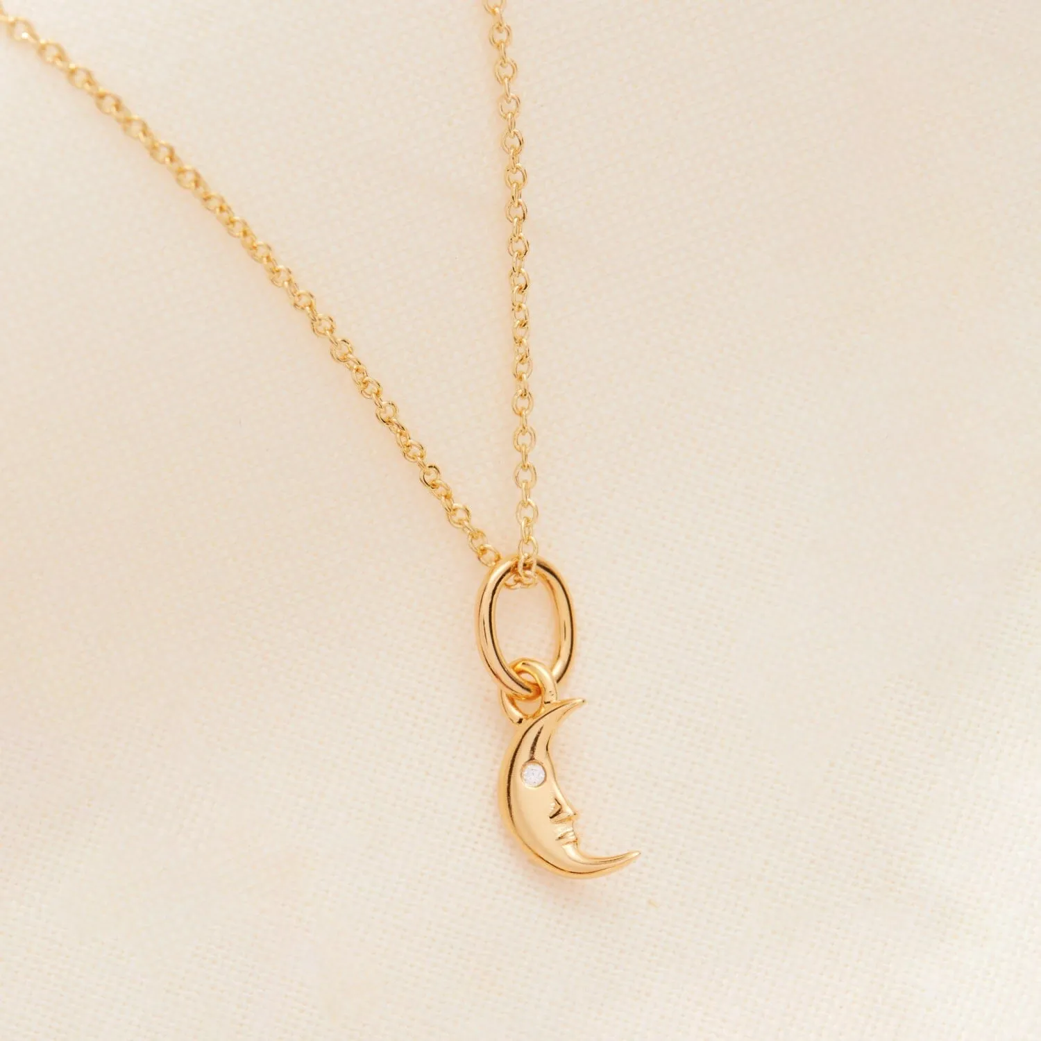 Moon Mini Charm Necklace sold by Tiny Tags