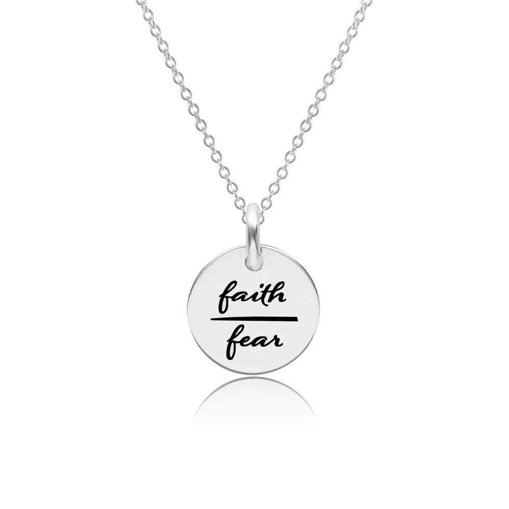 Faith Over Fear Circle Necklace sold by Tiny Tags product image thumbnail 2