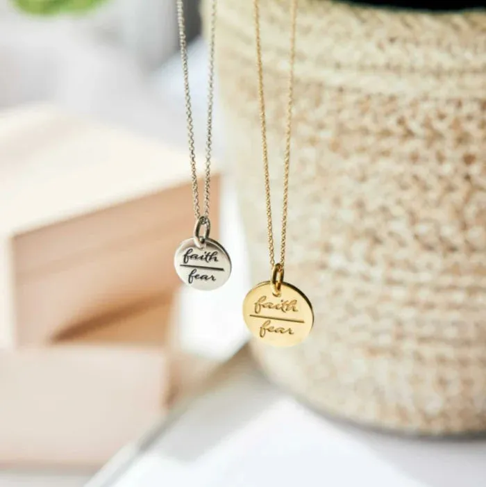 Faith Over Fear Circle Necklace sold by Tiny Tags product image thumbnail 3