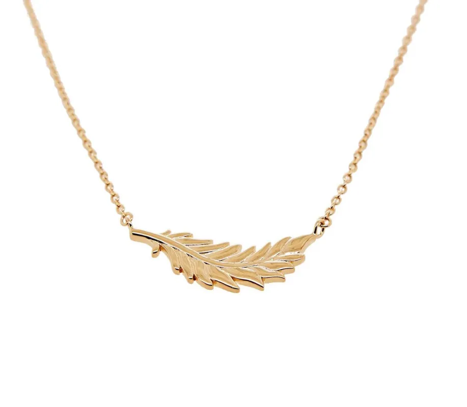 Floating Flamingo Feather Necklace by Lindsey Gurk sold by Tiny Tags