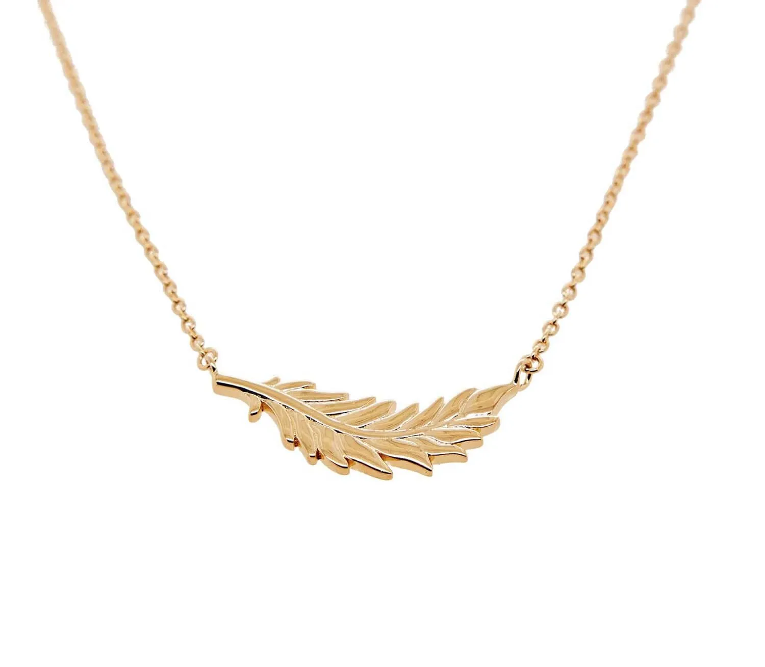Floating Flamingo Feather Necklace by Lindsey Gurk sold by Tiny Tags