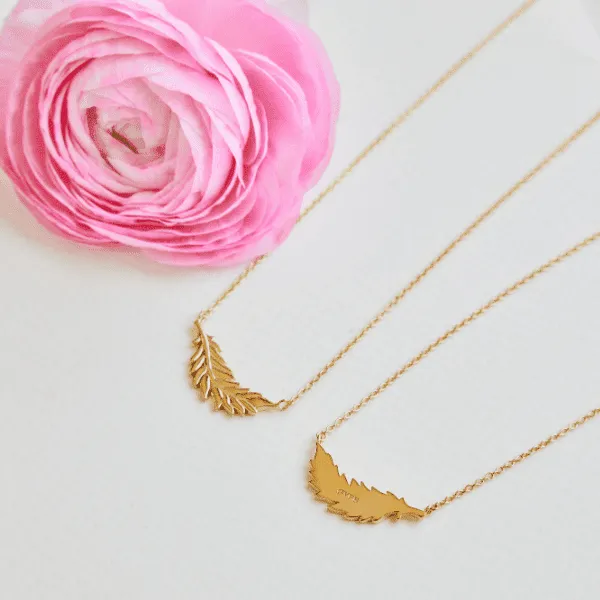 Floating Flamingo Feather Necklace by Lindsey Gurk sold by Tiny Tags product image thumbnail 5