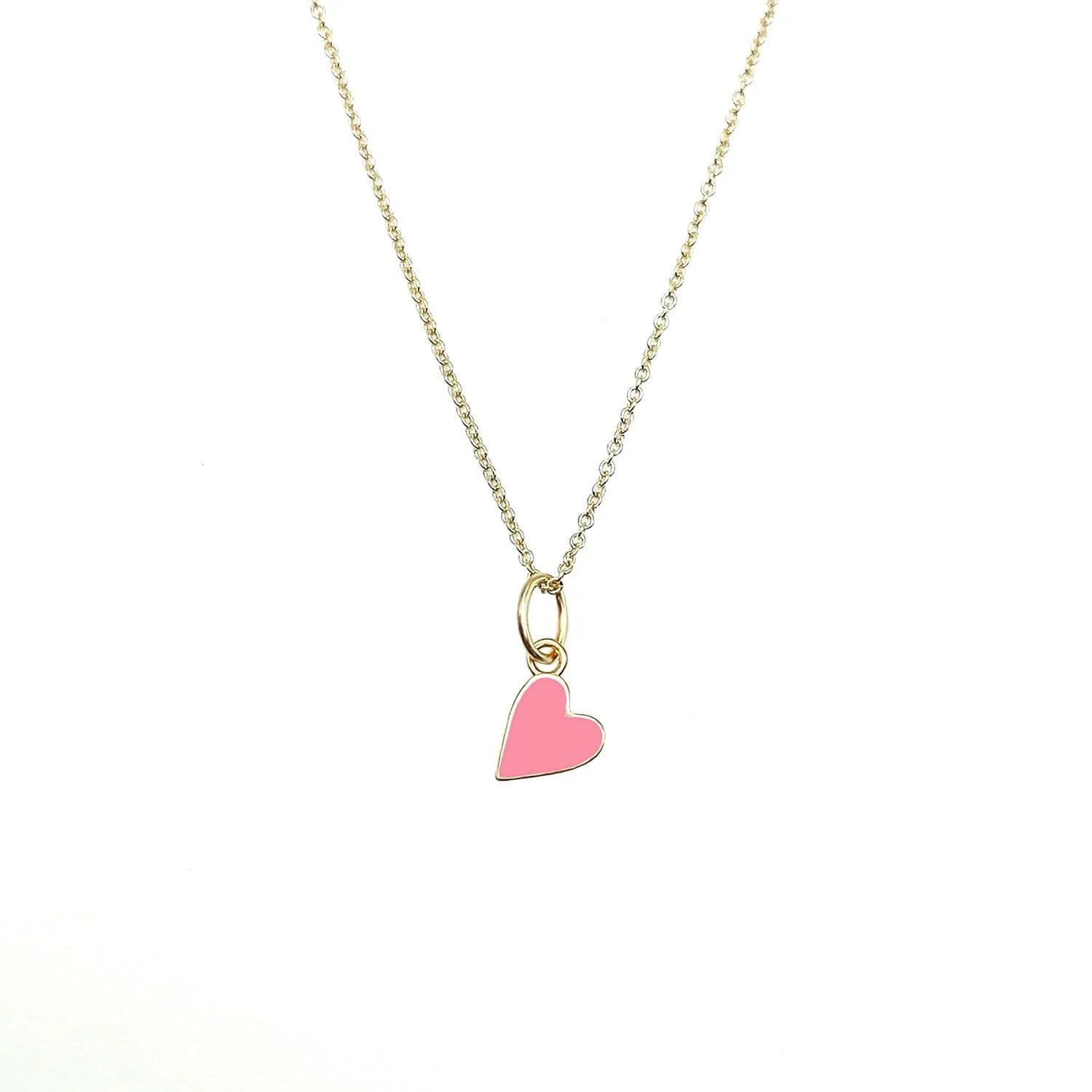 Flamingo Pink Enamel Heart Necklace by Lindsey Gurk sold by Tiny Tags product image thumbnail 3