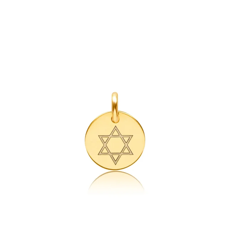 Engravable Star of David Circle Tag sold by Tiny Tags