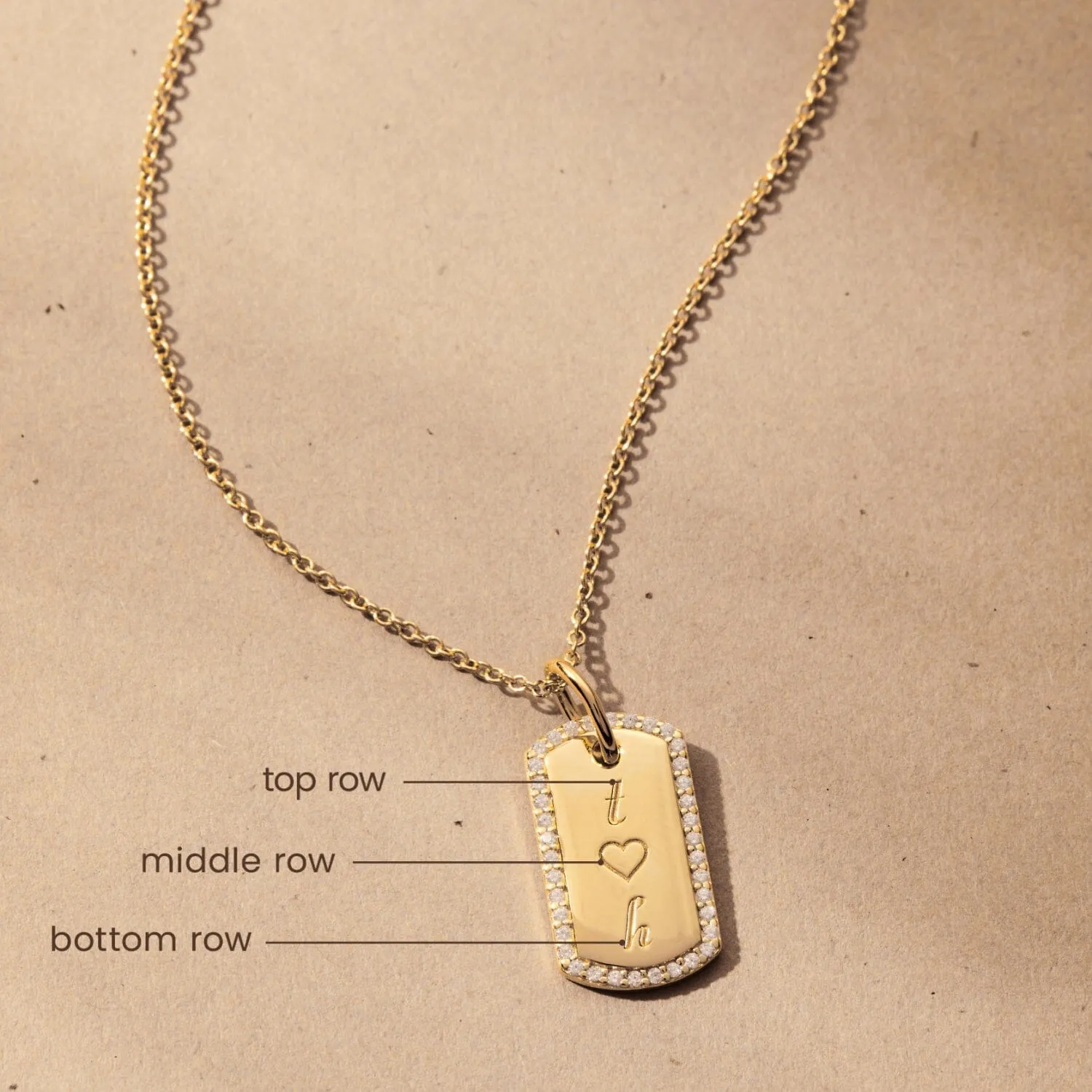 Pavé Small Dog Tag Necklace sold by Tiny Tags product image thumbnail 5
