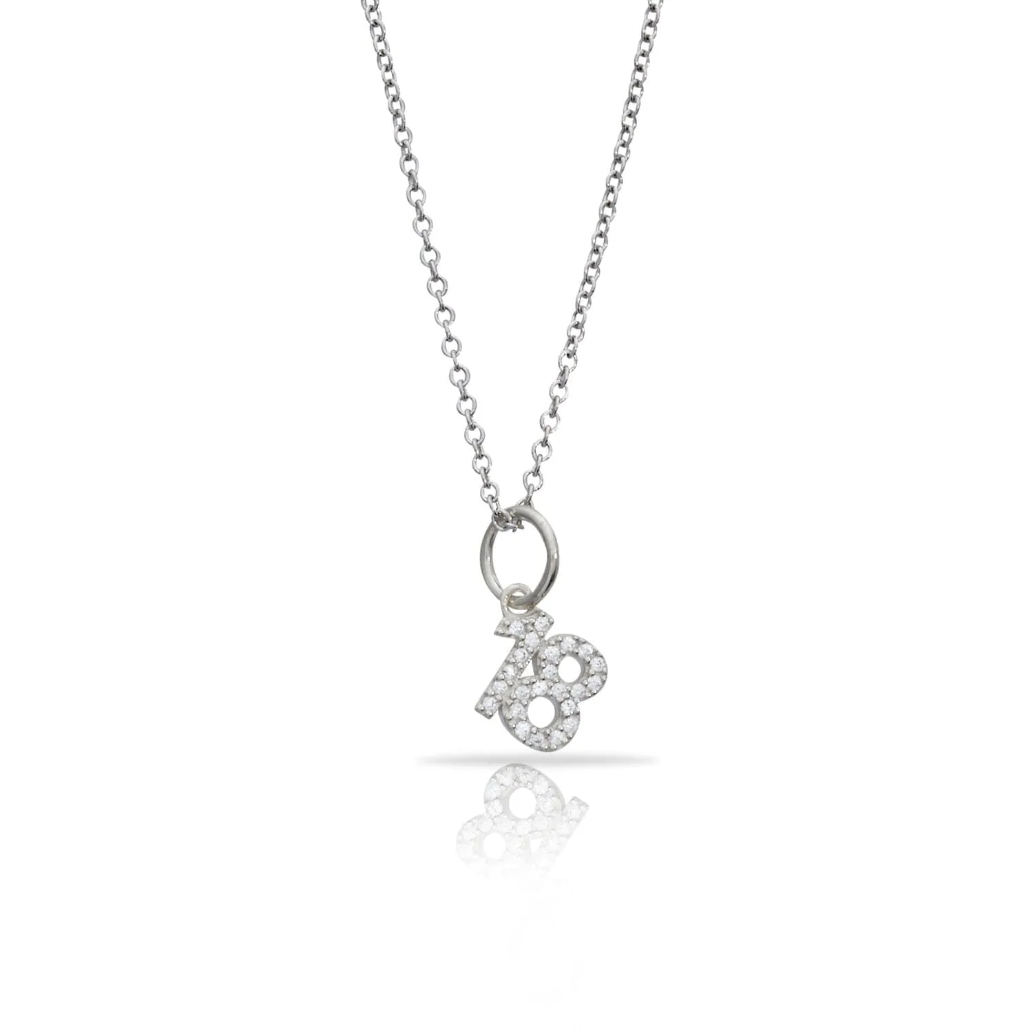 Pavé Number Charm Necklace sold by Tiny Tags product image thumbnail 5