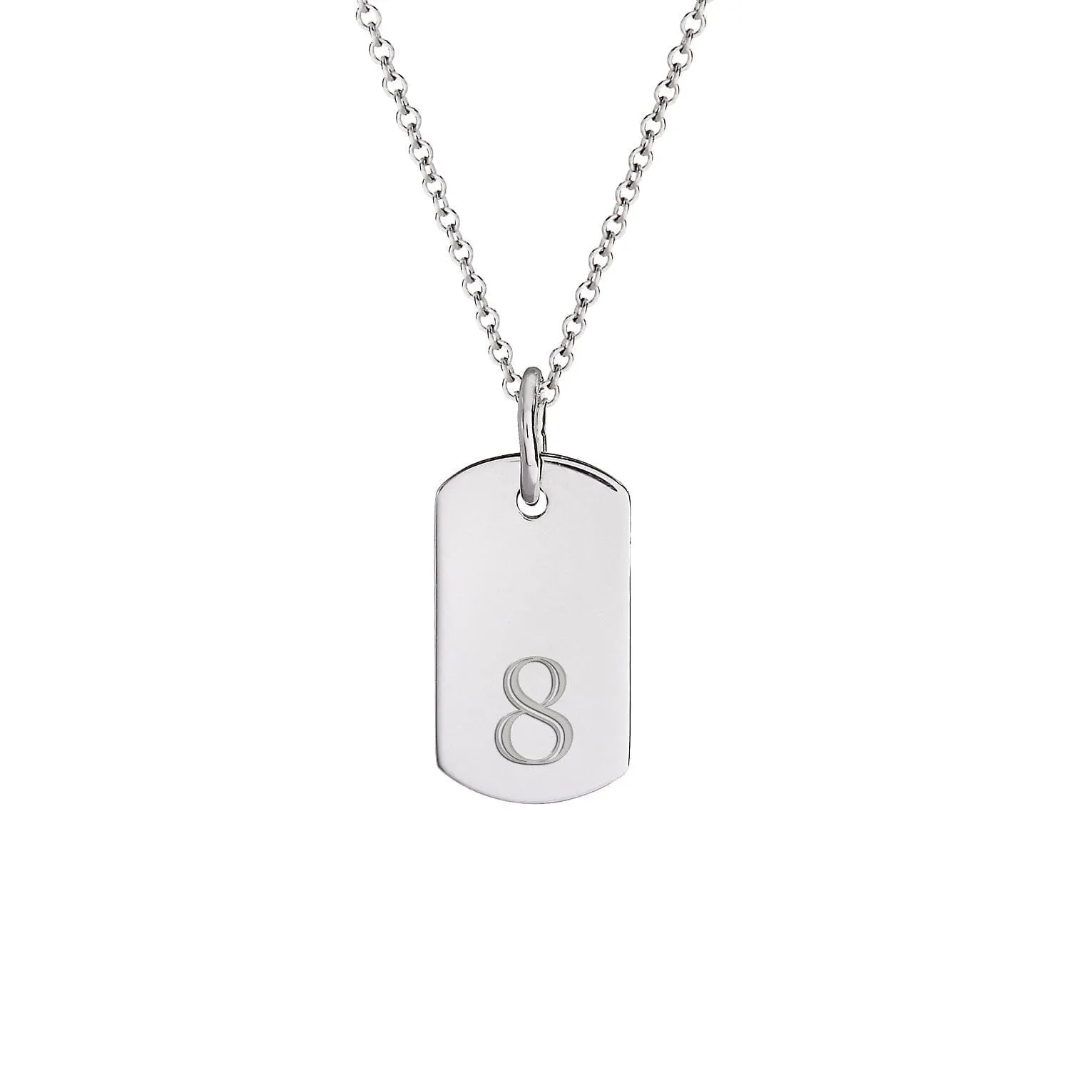 Rounded Mini Dog Tag Number Necklace sold by Tiny Tags product image thumbnail 3