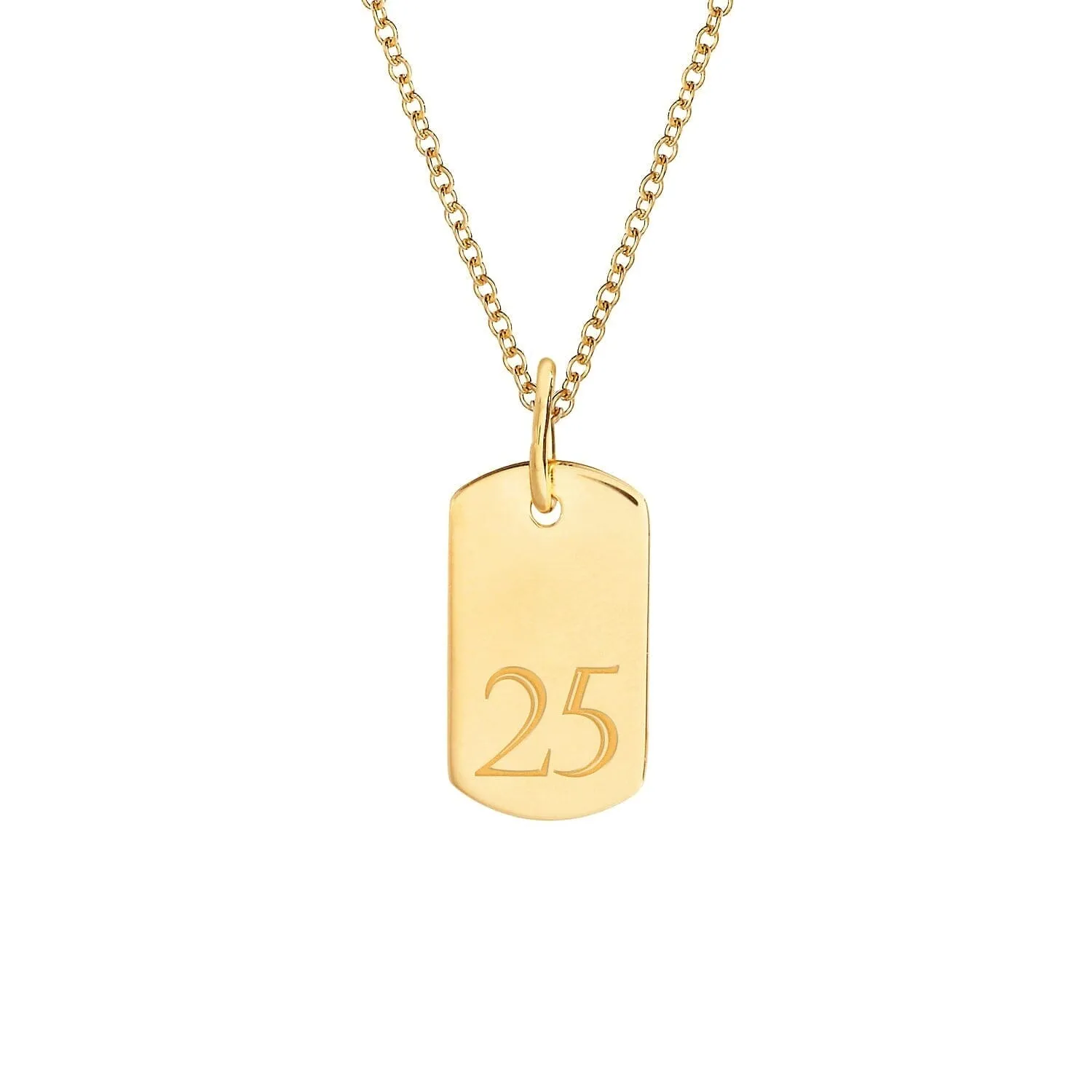 Rounded Mini Dog Tag Number Necklace sold by Tiny Tags