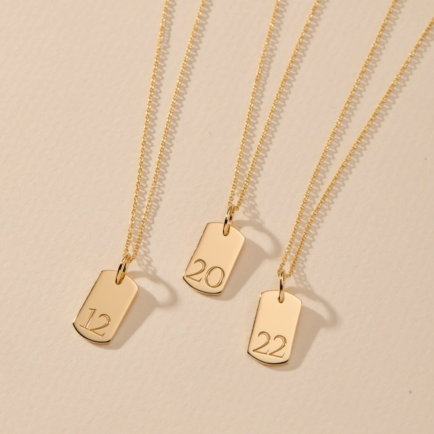 Rounded Mini Dog Tag Number Necklace sold by Tiny Tags product image thumbnail 2