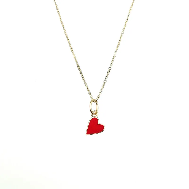 Solid Enamel Heart Necklace sold by Tiny Tags