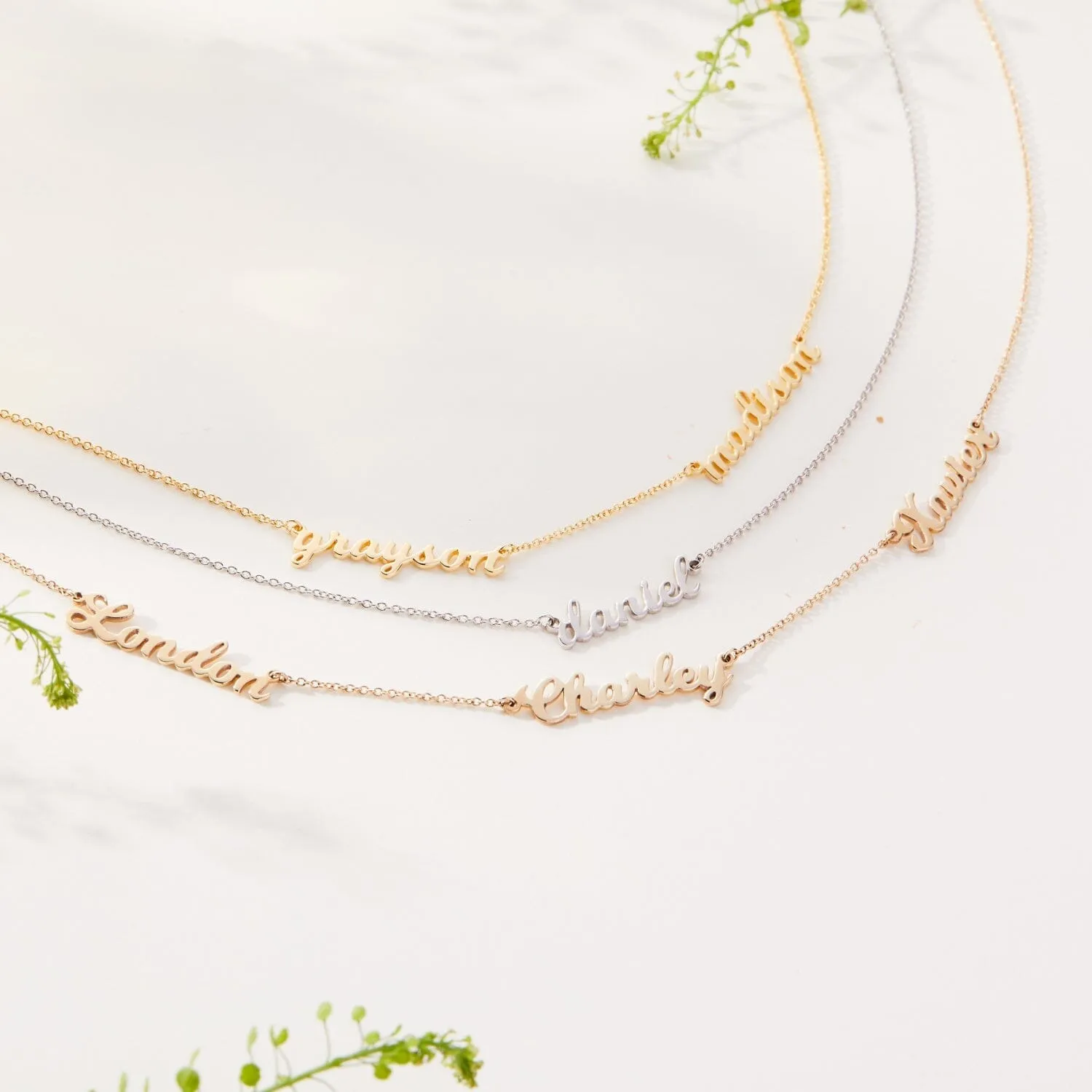 Script Nameplate Necklace - 3 Names sold by Tiny Tags product image thumbnail 3