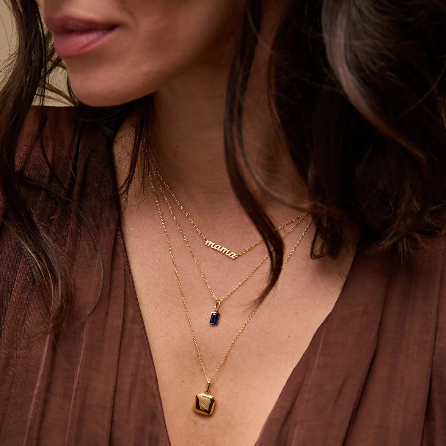 Square Mini Locket Necklace with Pavé Jump Ring sold by Tiny Tags product image thumbnail 2