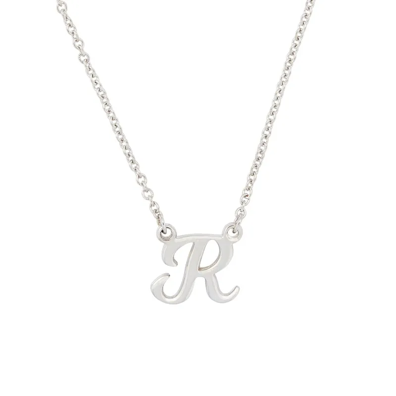 Script Initial Nameplate Necklace sold by Tiny Tags