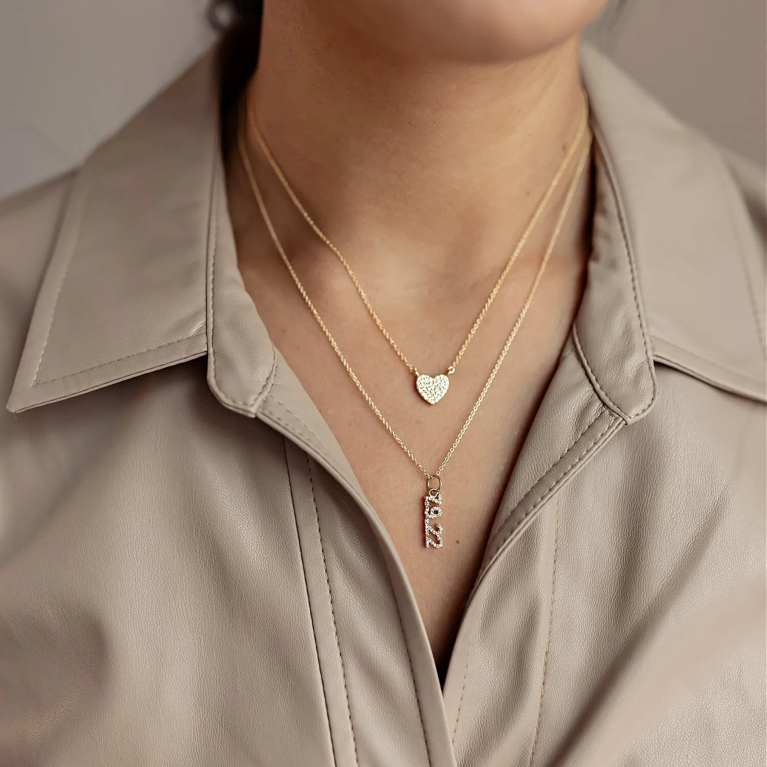 Pavé Heart Necklace sold by Tiny Tags product image thumbnail 2