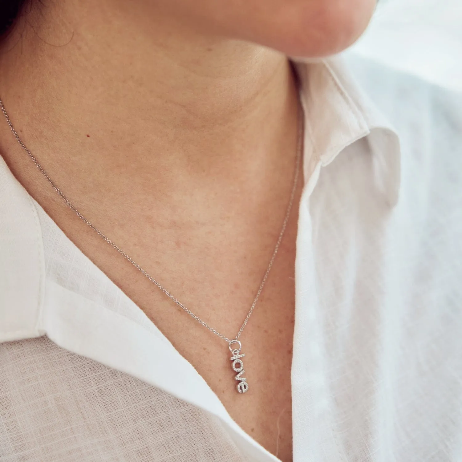 Pavé Vertical Love Necklace sold by Tiny Tags product image thumbnail 5