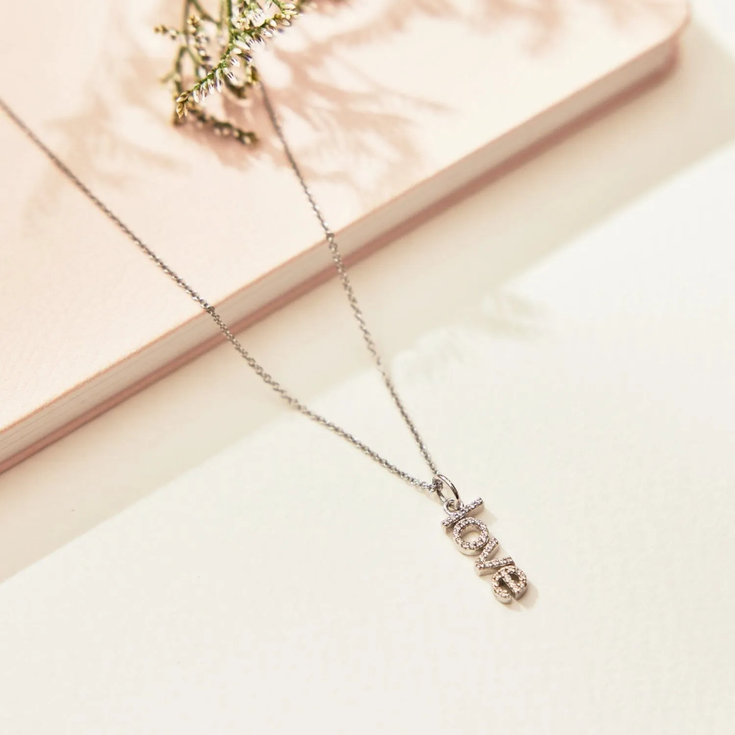 Pavé Vertical Love Necklace sold by Tiny Tags product image thumbnail 4