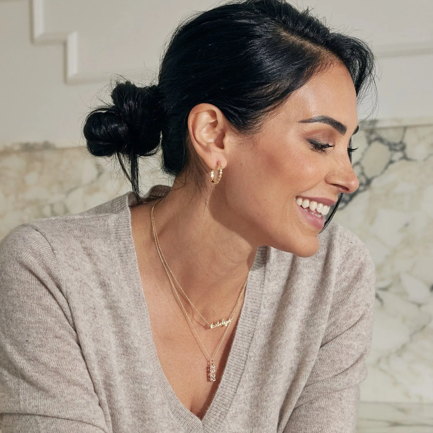 Pavé Vertical Date Necklace sold by Tiny Tags product image thumbnail 4