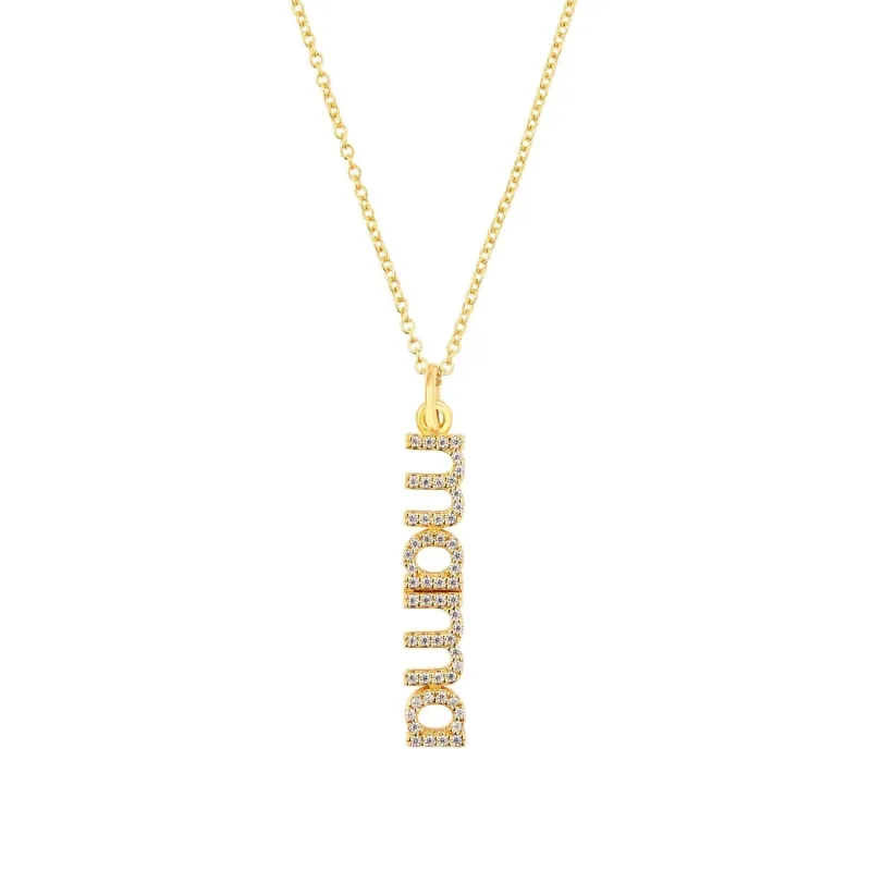 Pavé Vertical Mama Necklace sold by Tiny Tags