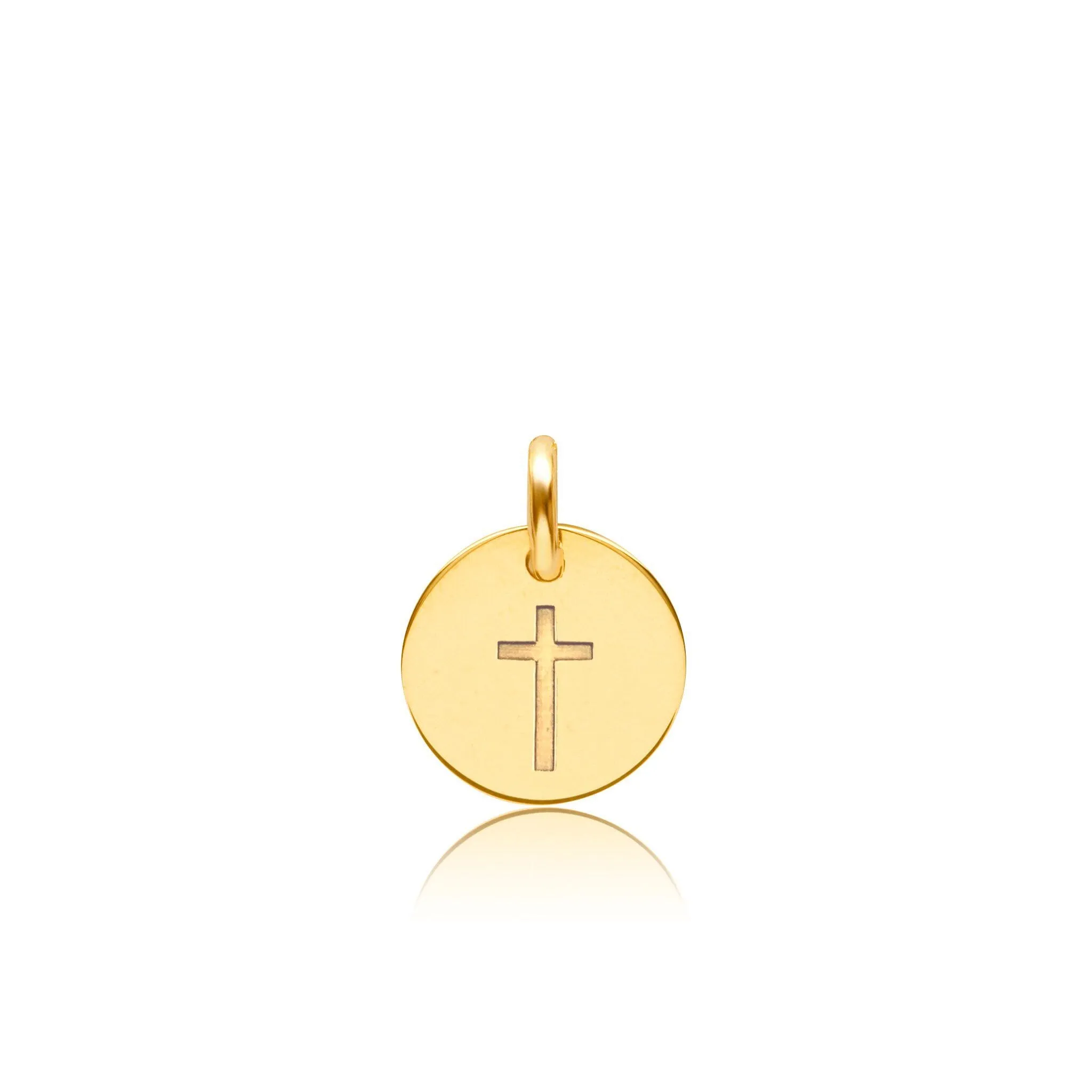 Engravable Cross Circle Tag sold by Tiny Tags