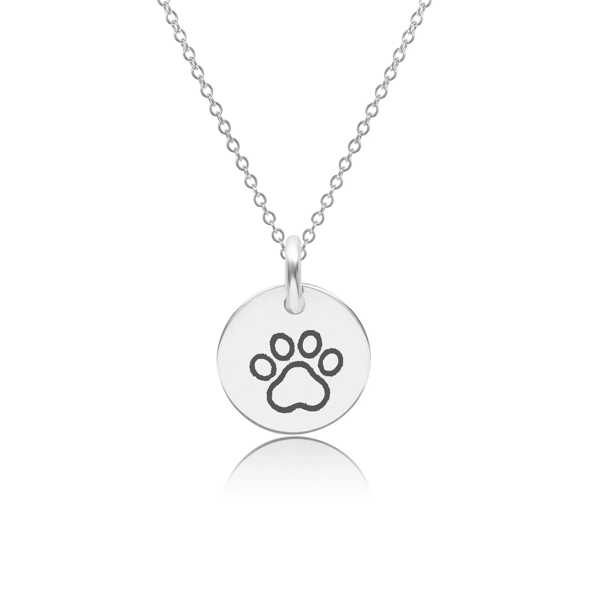 Engravable Paw Print Necklace sold by Tiny Tags product image thumbnail 3