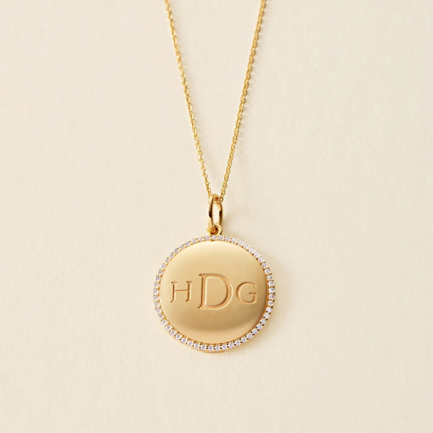 Pave Monogram Pendant Necklace sold by Tiny Tags
