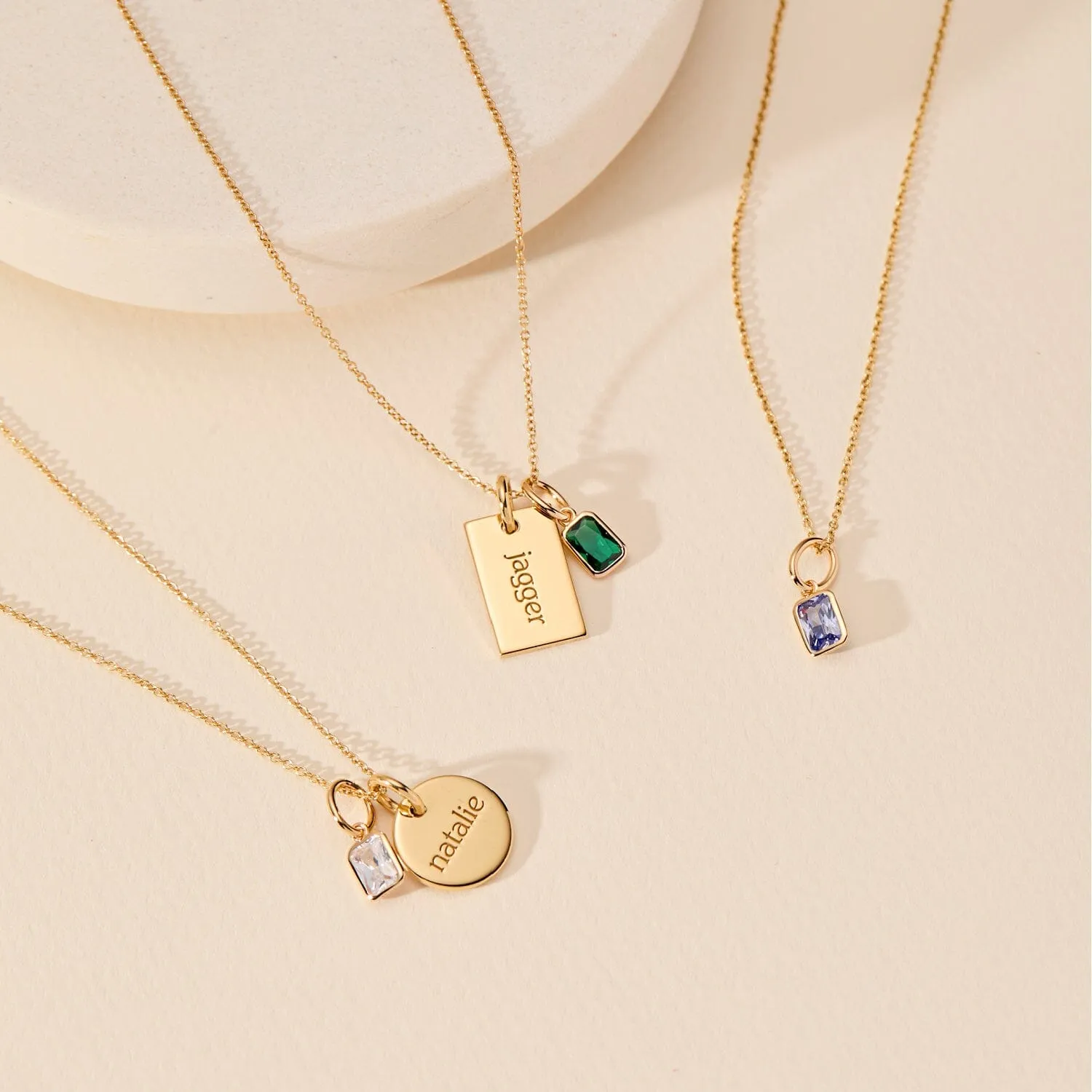 Baguette Birthstone Charm sold by Tiny Tags product image thumbnail 3