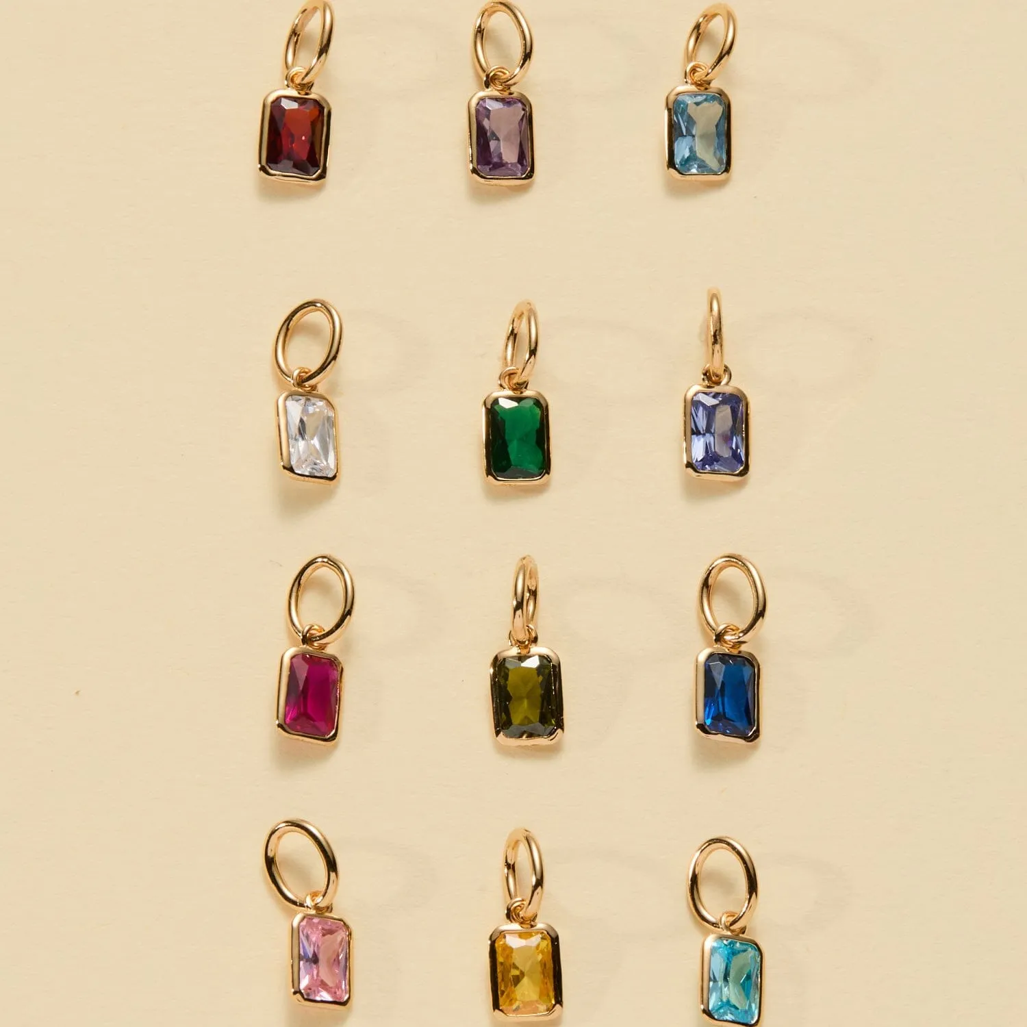 Baguette Birthstone Charm sold by Tiny Tags