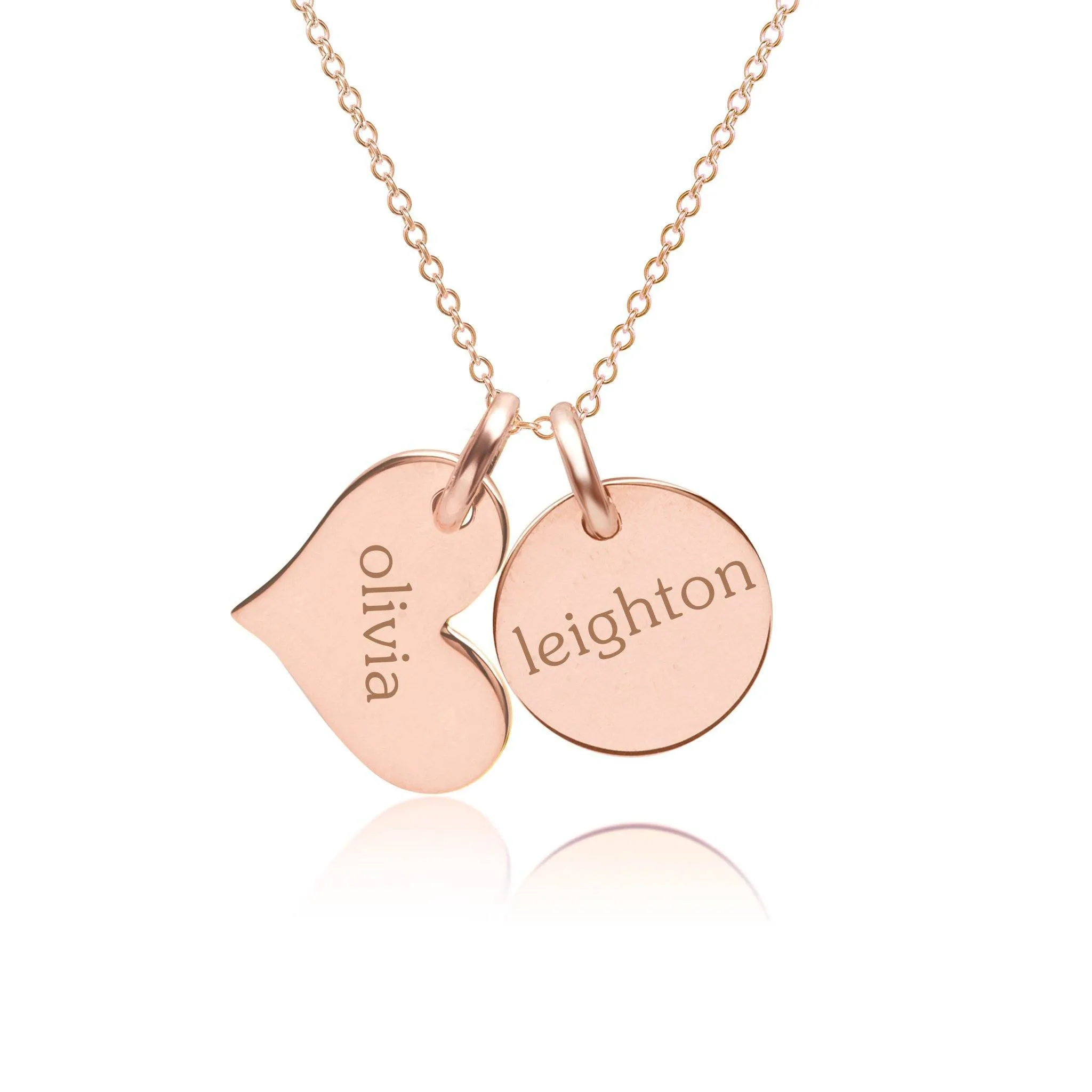 14k Gold Circle & Heart Necklace sold by Tiny Tags product image thumbnail 3