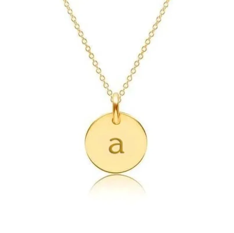 Mini Initial Circle Tag Necklace - Lowercase sold by Tiny Tags