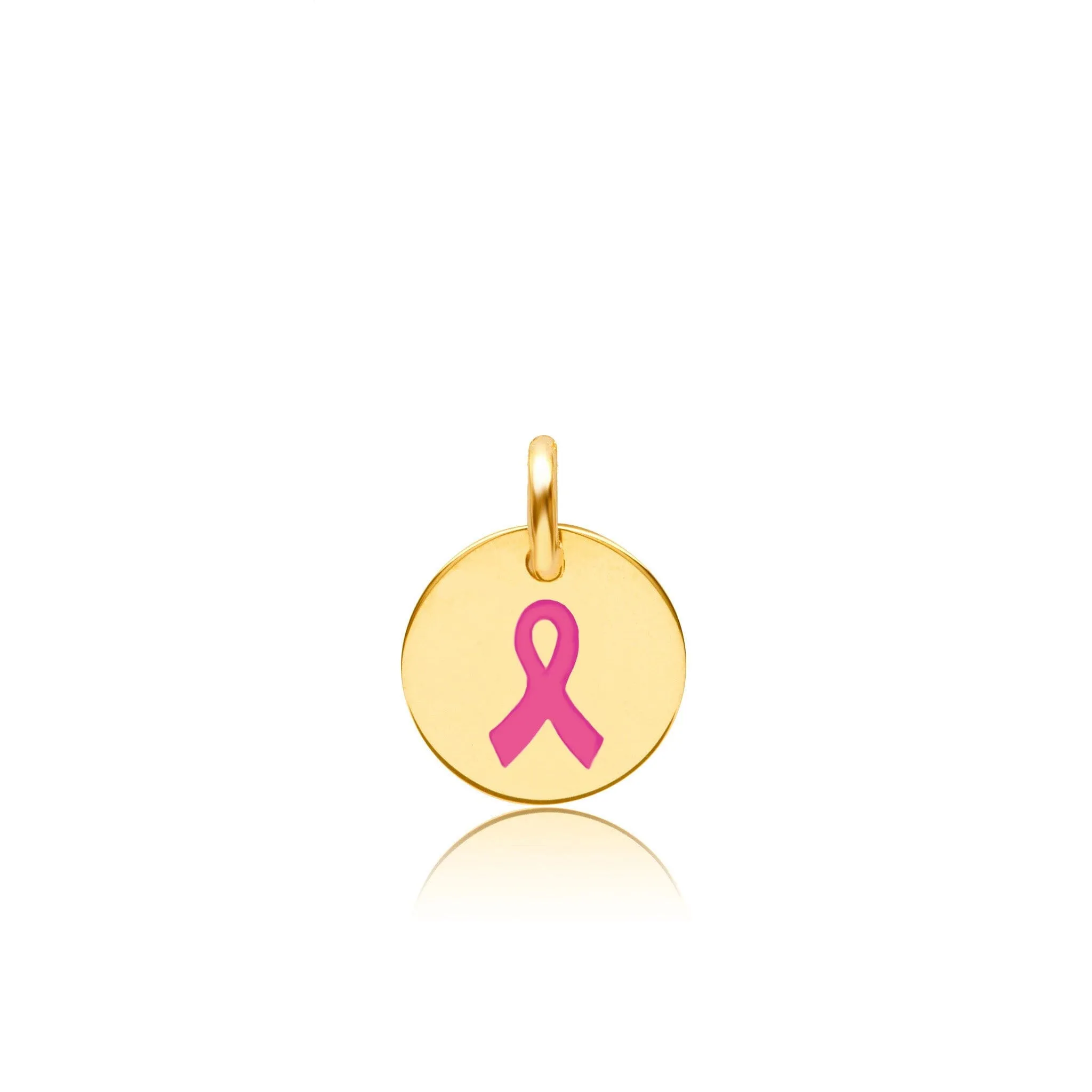Breast Cancer Ribbon Circle Tag sold by Tiny Tags