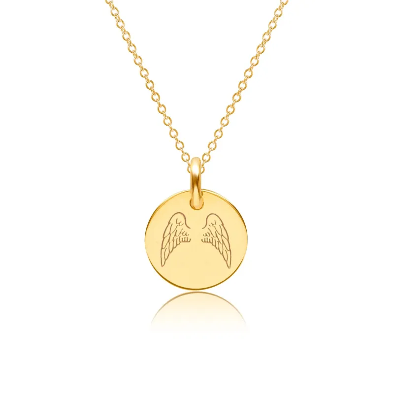 Mini Angel Wings Charm Necklace made by Crockett & Jones