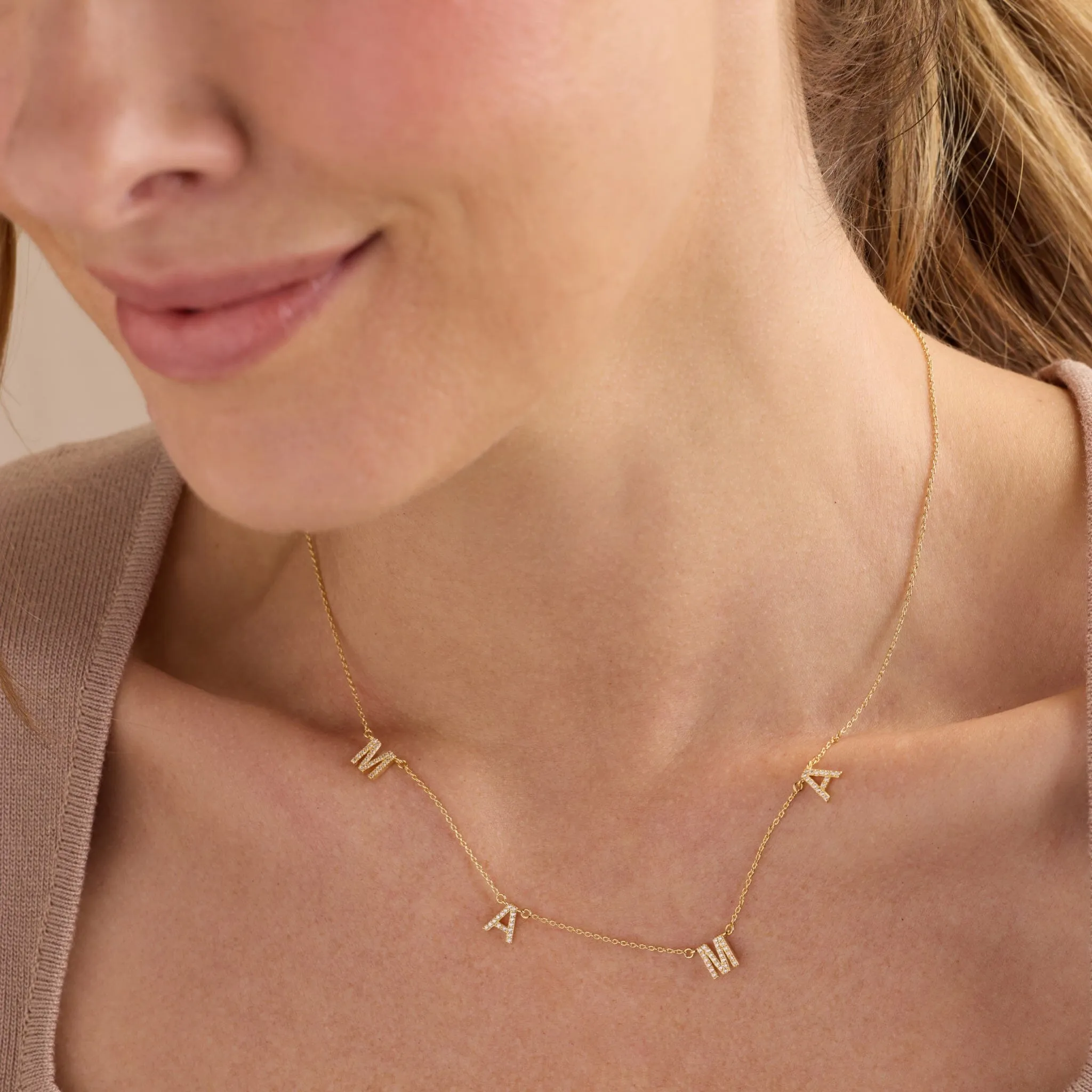 Floating Pavé Mama Necklace sold by Tiny Tags product image thumbnail 2
