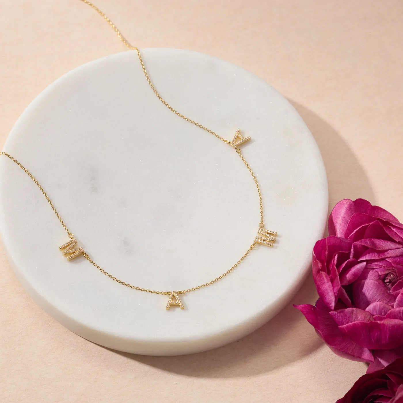 Floating Pavé Mama Necklace sold by Tiny Tags product image thumbnail 3