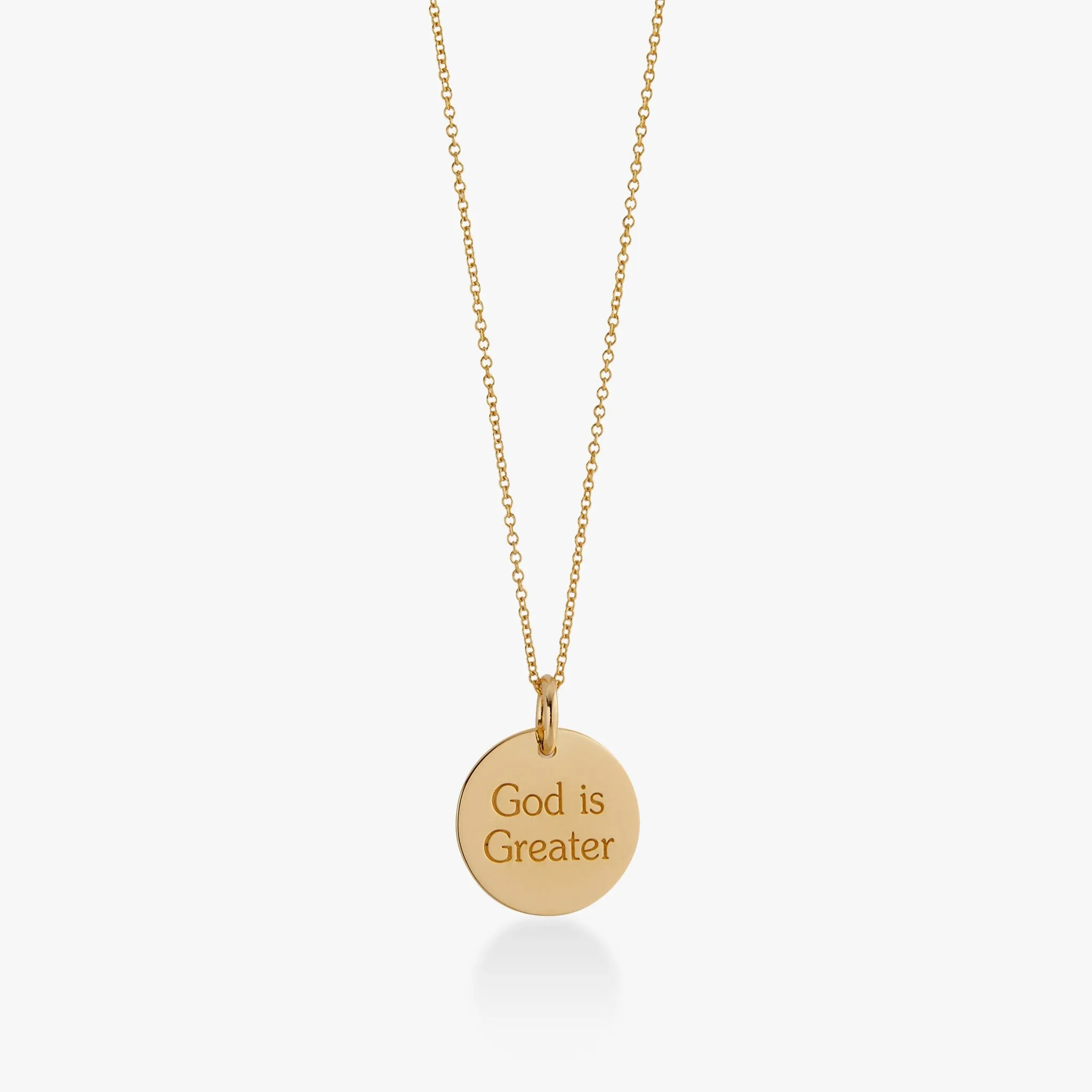 SRB God is Greater Circle Necklace sold by Tiny Tags