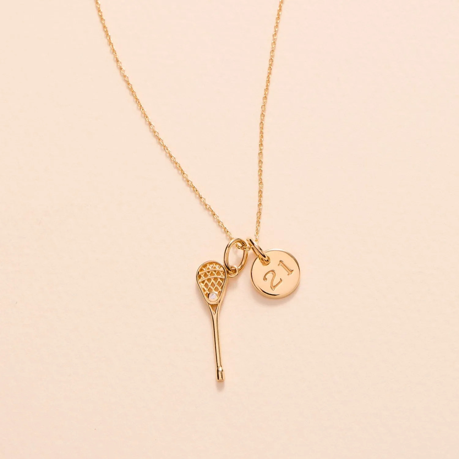 Laxachusetts Mini Circle Number Charm Necklace sold by Tiny Tags product image thumbnail 4