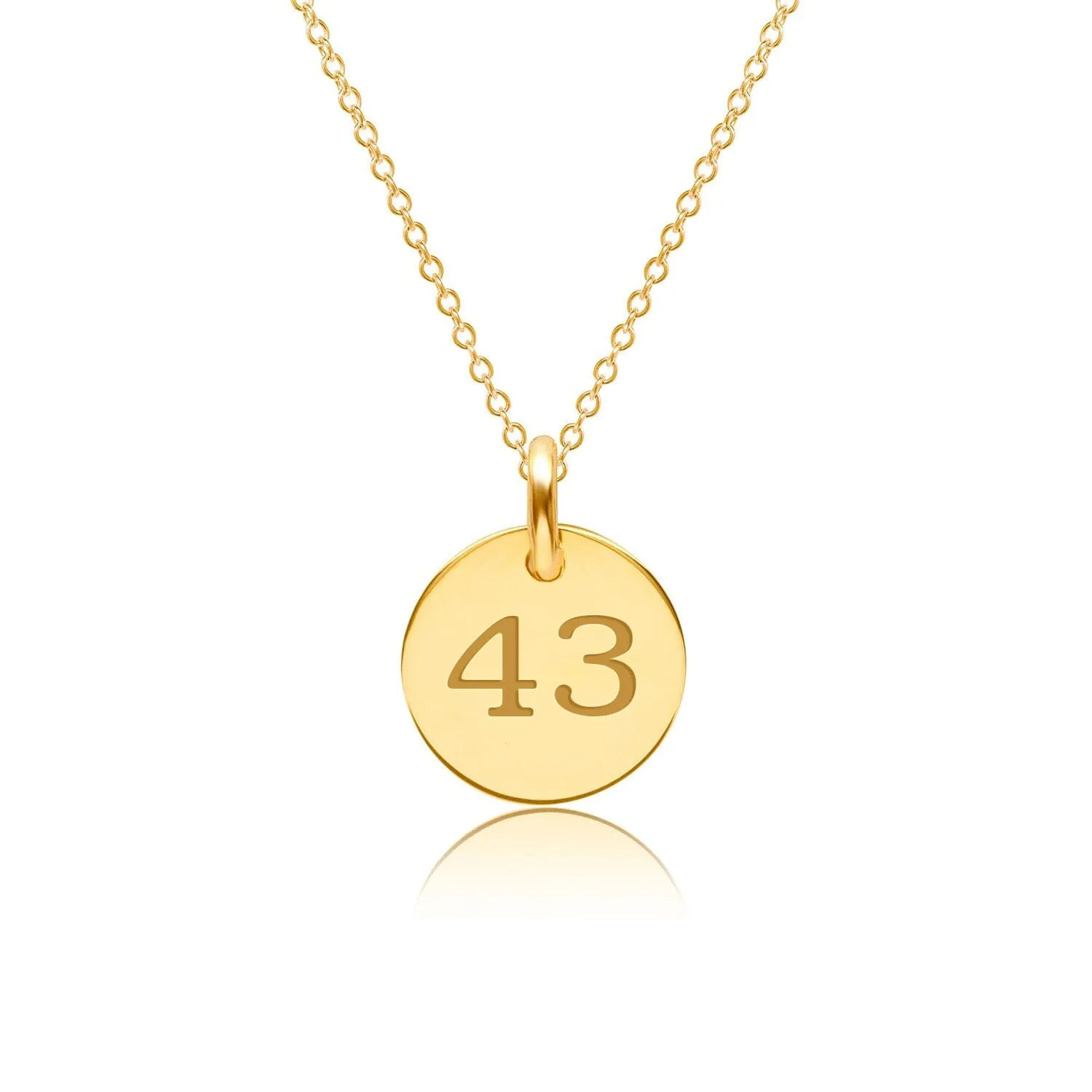 Laxachusetts Mini Circle Number Charm Necklace sold by Tiny Tags product image thumbnail 2