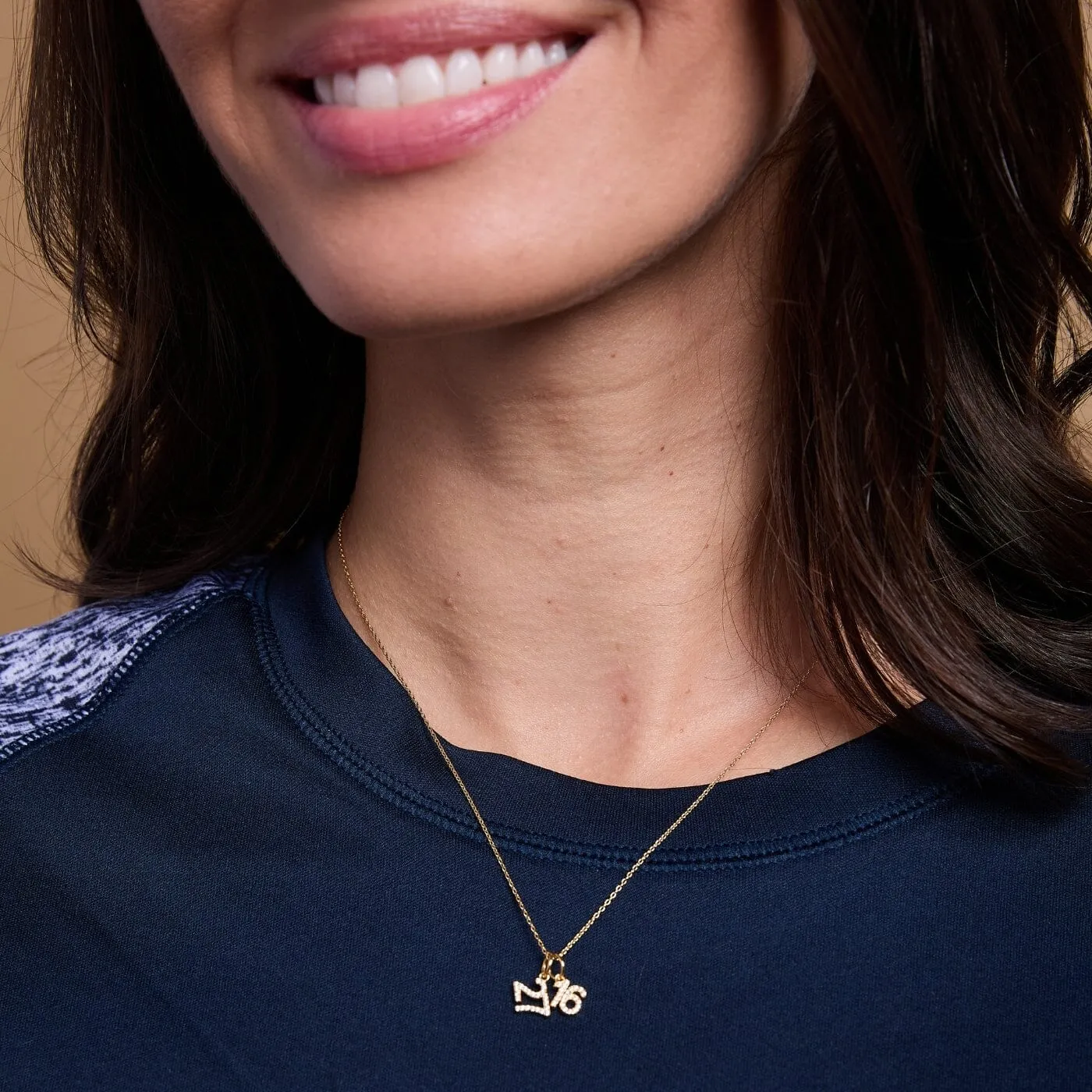 Laxachusetts Pavé Number Charm Necklace sold by Tiny Tags product image thumbnail 2