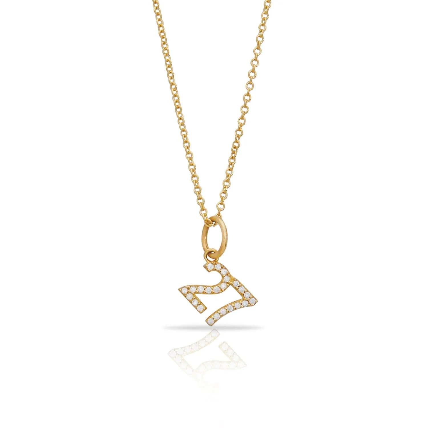 Laxachusetts Pavé Number Charm Necklace sold by Tiny Tags