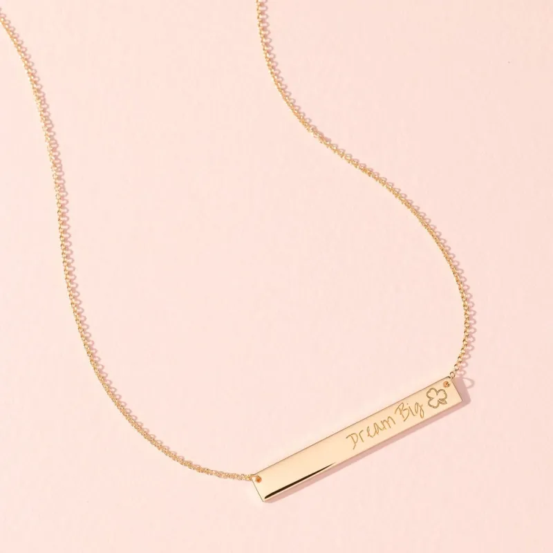 Laxachusetts Dream Big Skinny Bar Necklace made by Crockett & Jones