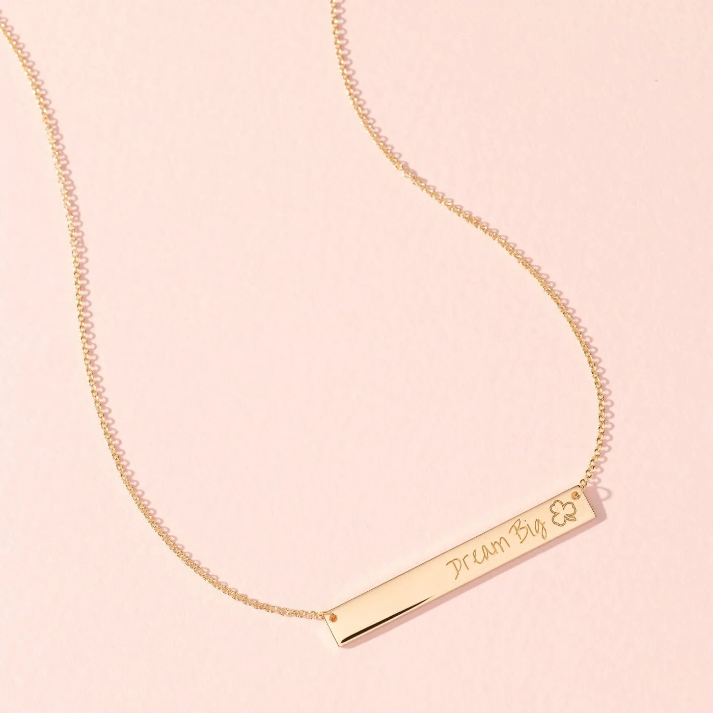 Laxachusetts Dream Big Skinny Bar Necklace sold by Tiny Tags