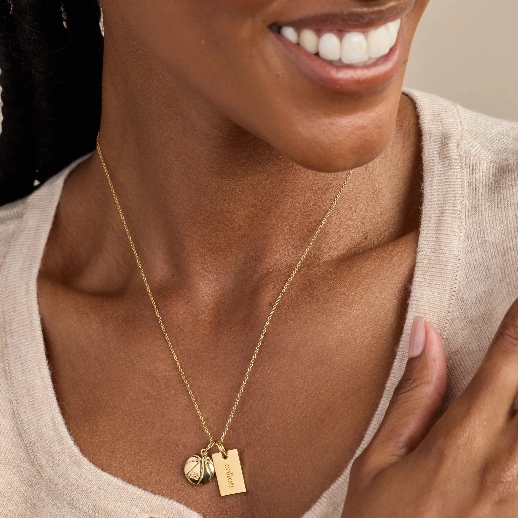 Basketball Charm Necklace sold by Tiny Tags product image thumbnail 3