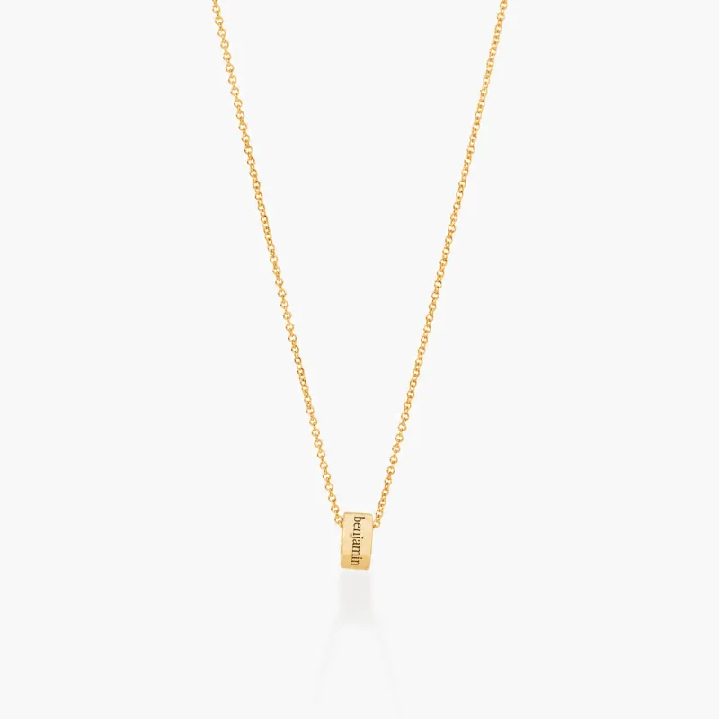 Engravable Sliding Ring Necklace made by Tiny Tags