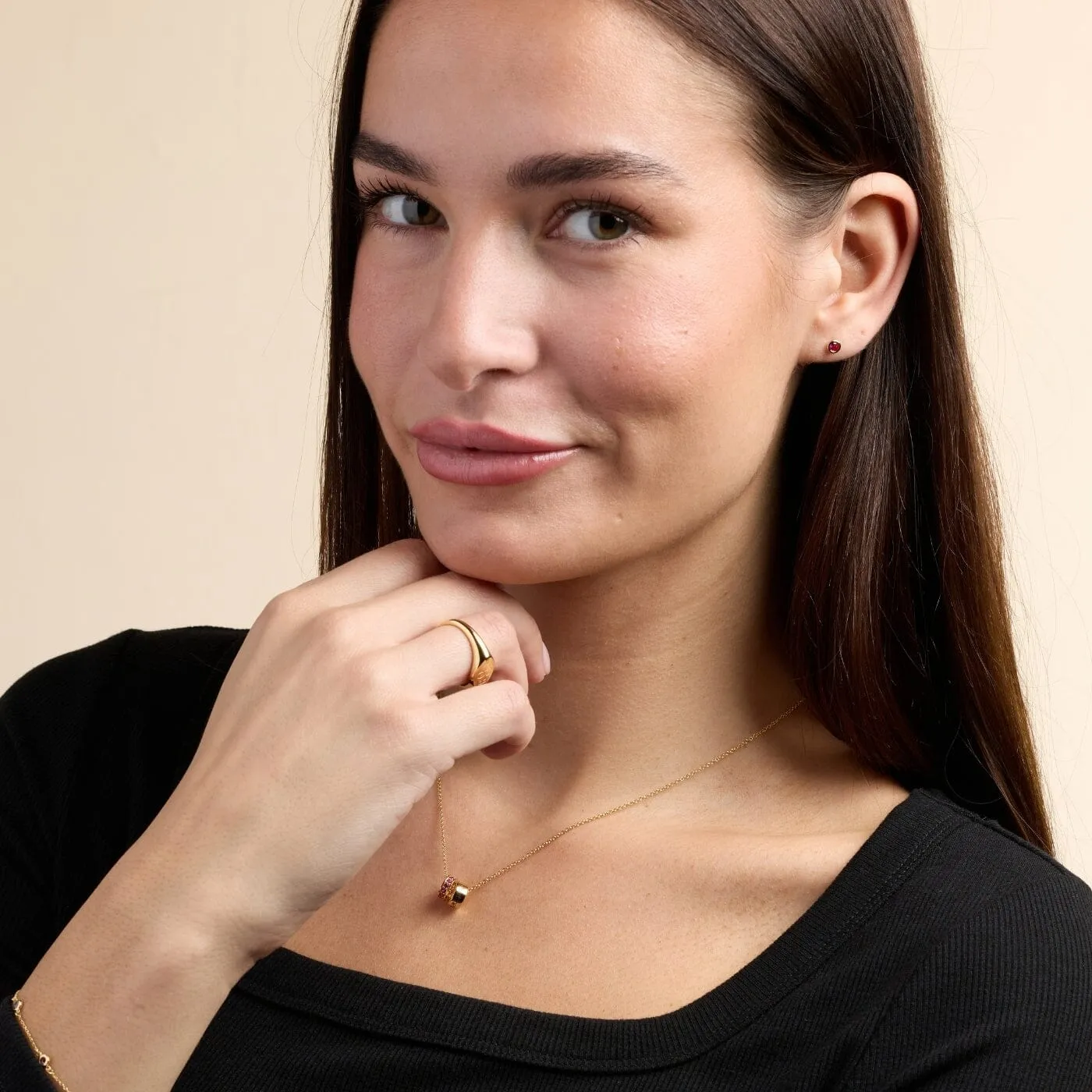 Engravable Sliding Ring Necklace sold by Tiny Tags product image thumbnail 2