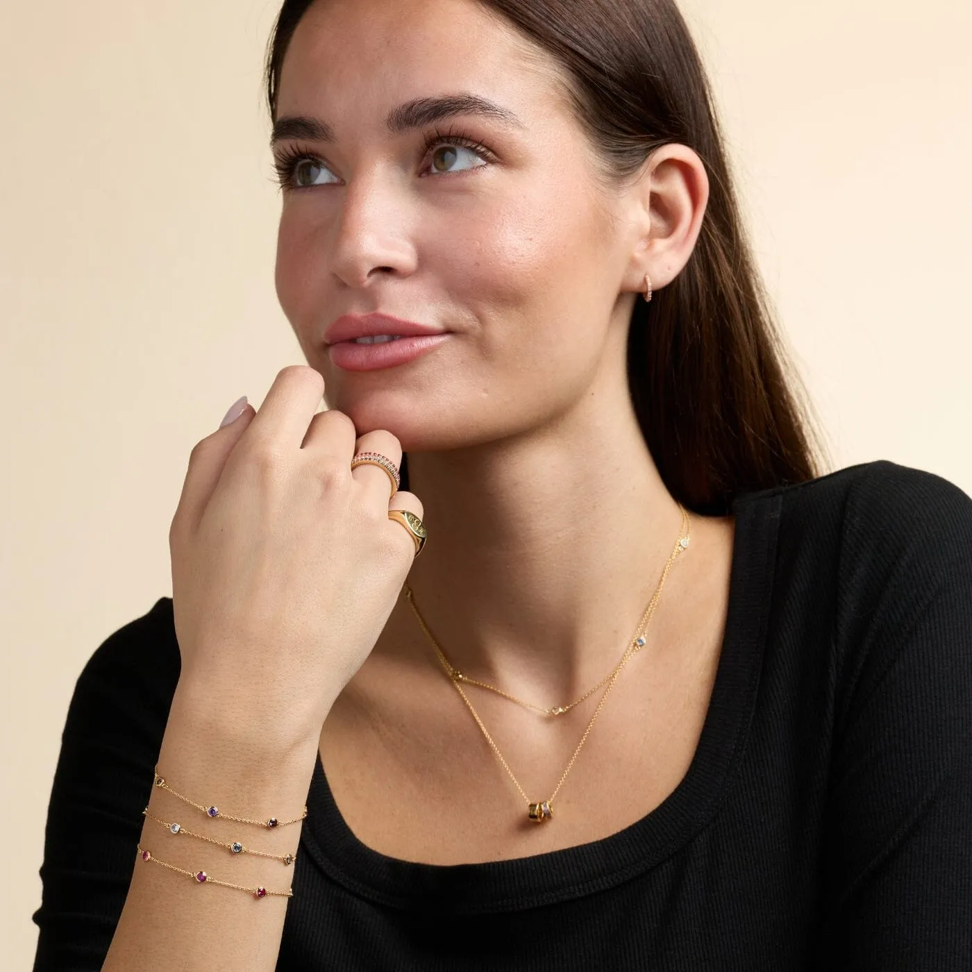 Bezel Birthstone Bracelet sold by Tiny Tags product image thumbnail 2