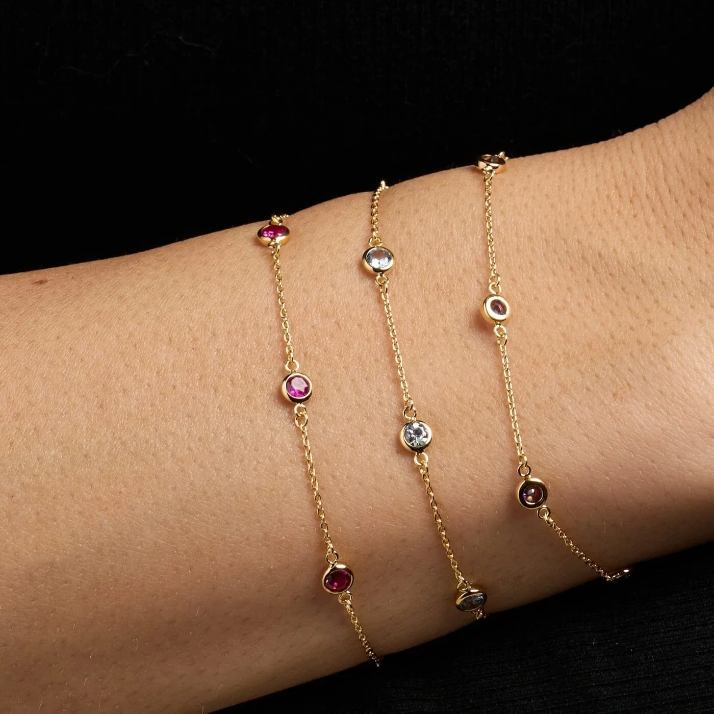 Bezel Birthstone Bracelet sold by Tiny Tags product image thumbnail 3