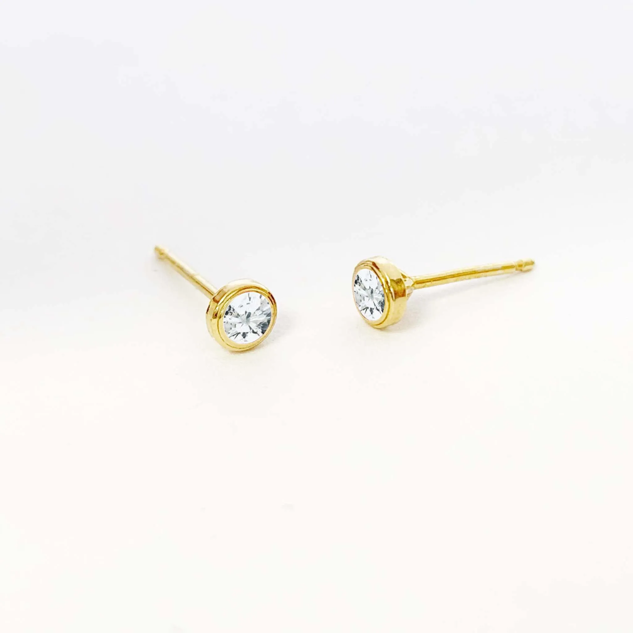 14k Gold Birthstone Stud Earring sold by Tiny Tags product image thumbnail 3