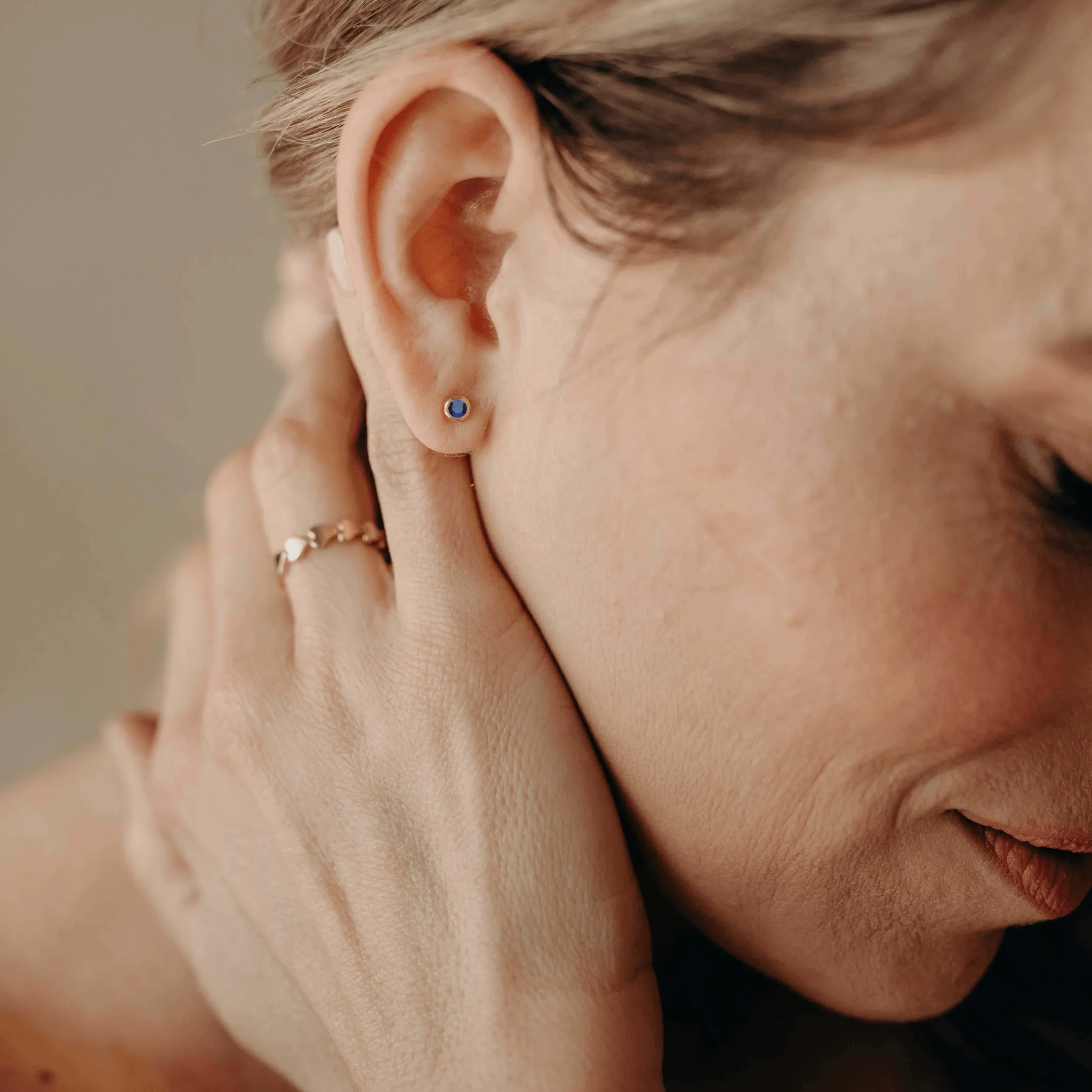 14k Gold Birthstone Stud Earring sold by Tiny Tags product image thumbnail 2