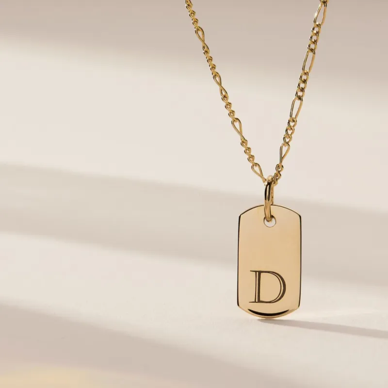 Rounded Mini Dog Tag Necklace sold by Tiny Tags