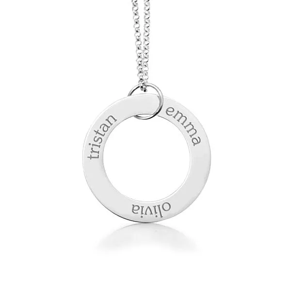 14k Gold Circle Pendant Necklace - 3 Names sold by Tiny Tags product image thumbnail 4