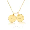 14k Gold Initial Necklace - 2 Circles - Uppercase sold by Tiny Tags